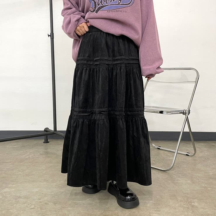 ブラック | コーデュロイティアードスカート | non-hedge 
