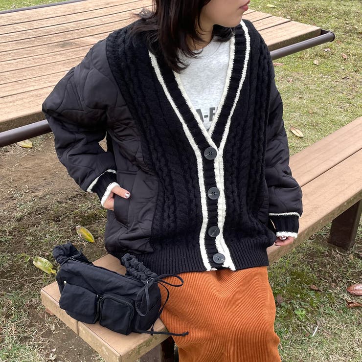 キルト切替ケーブルカーディガン | non-hedge  | 詳細画像11 