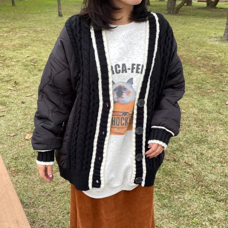 キルト切替ケーブルカーディガン | non-hedge  | 詳細画像14 