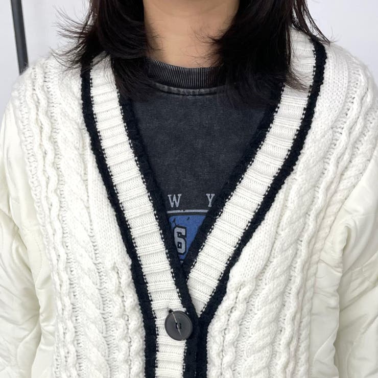 キルト切替ケーブルカーディガン | non-hedge  | 詳細画像22 