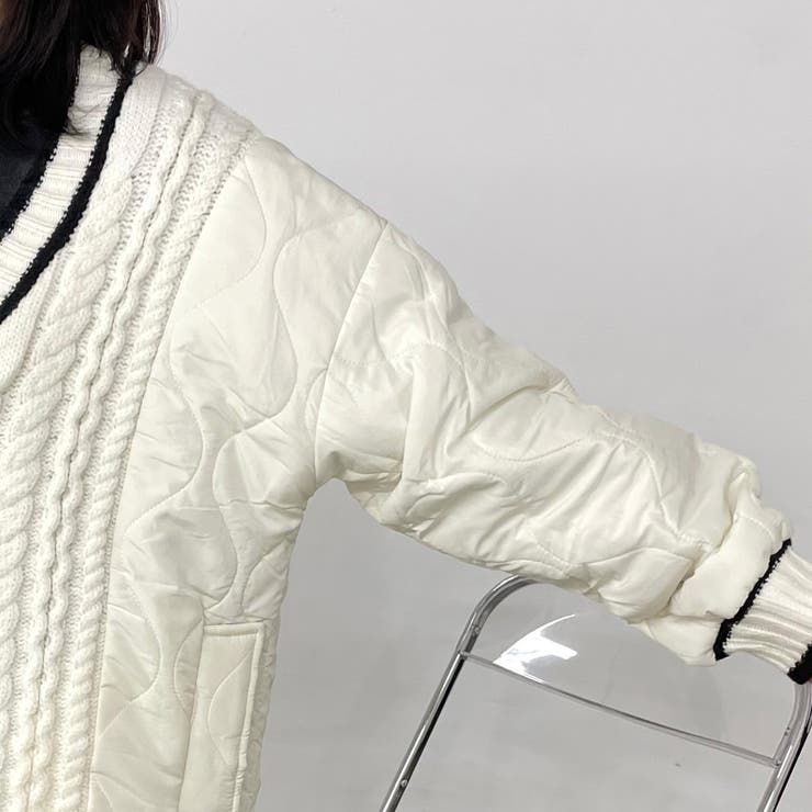 キルト切替ケーブルカーディガン | non-hedge  | 詳細画像23 