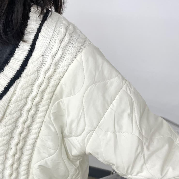 キルト切替ケーブルカーディガン | non-hedge  | 詳細画像24 