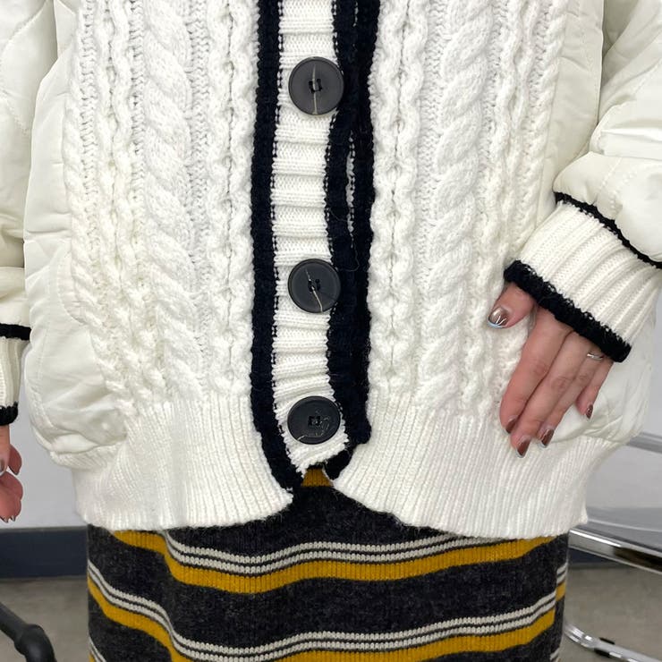 キルト切替ケーブルカーディガン | non-hedge  | 詳細画像26 