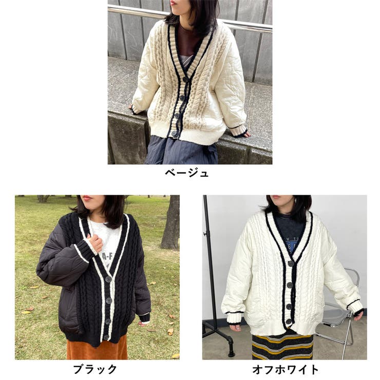 キルト切替ケーブルカーディガン | non-hedge  | 詳細画像28 