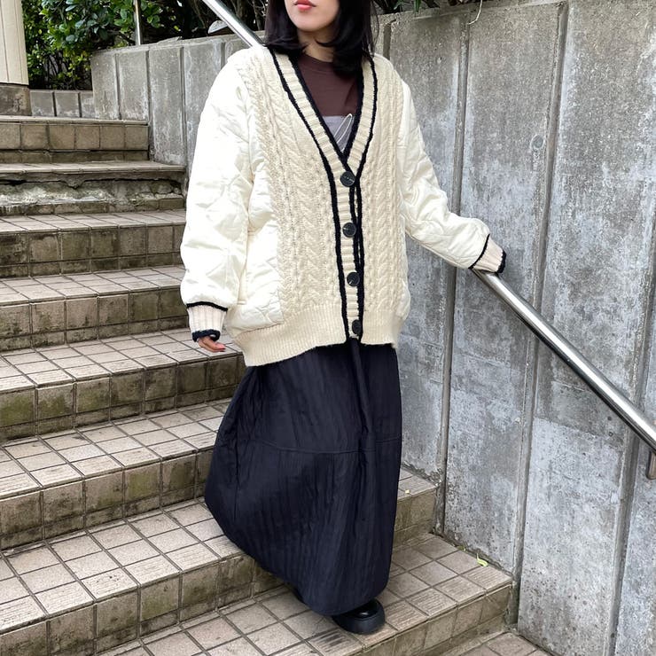 キルト切替ケーブルカーディガン | non-hedge  | 詳細画像8 