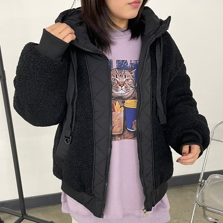 キルト切替ボアフードブルゾン | non-hedge  | 詳細画像10 