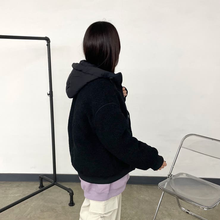 キルト切替ボアフードブルゾン | non-hedge  | 詳細画像12 