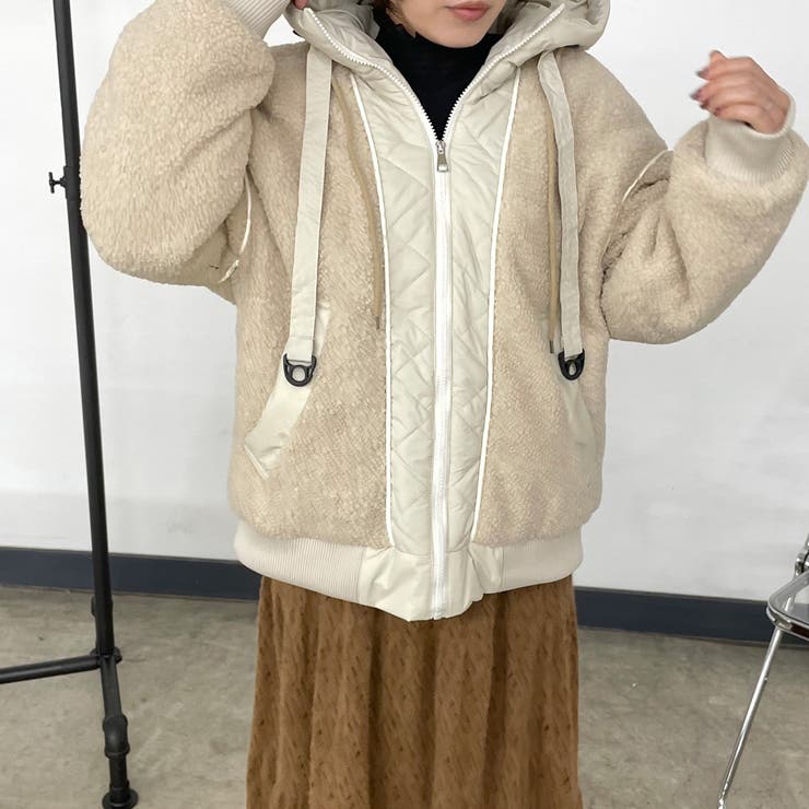 キルト切替ボアフードブルゾン | non-hedge  | 詳細画像16 