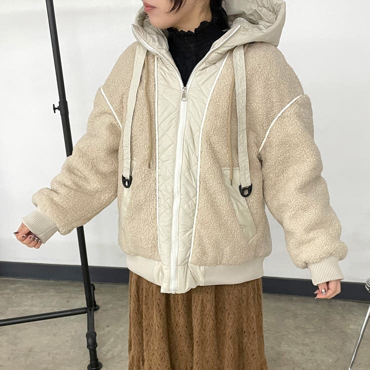 キルト切替ボアフードブルゾン | non-hedge  | 詳細画像17 