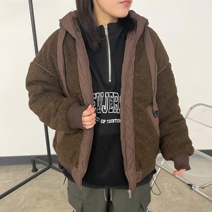 キルト切替ボアフードブルゾン | non-hedge  | 詳細画像2 