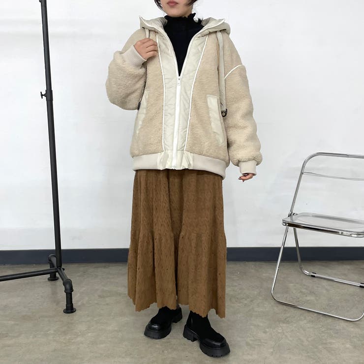 キルト切替ボアフードブルゾン | non-hedge  | 詳細画像28 