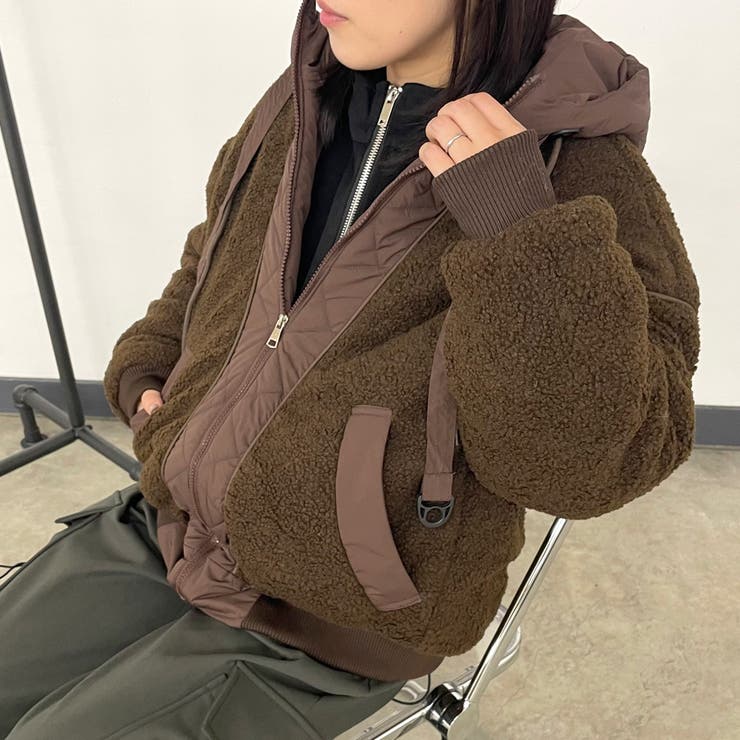 キルト切替ボアフードブルゾン | non-hedge  | 詳細画像4 