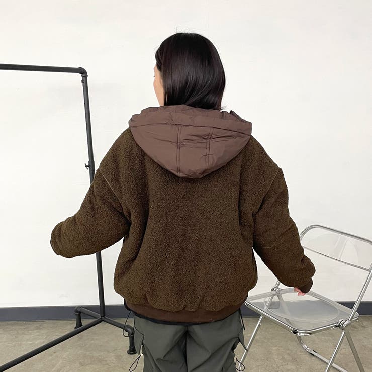 キルト切替ボアフードブルゾン | non-hedge  | 詳細画像7 