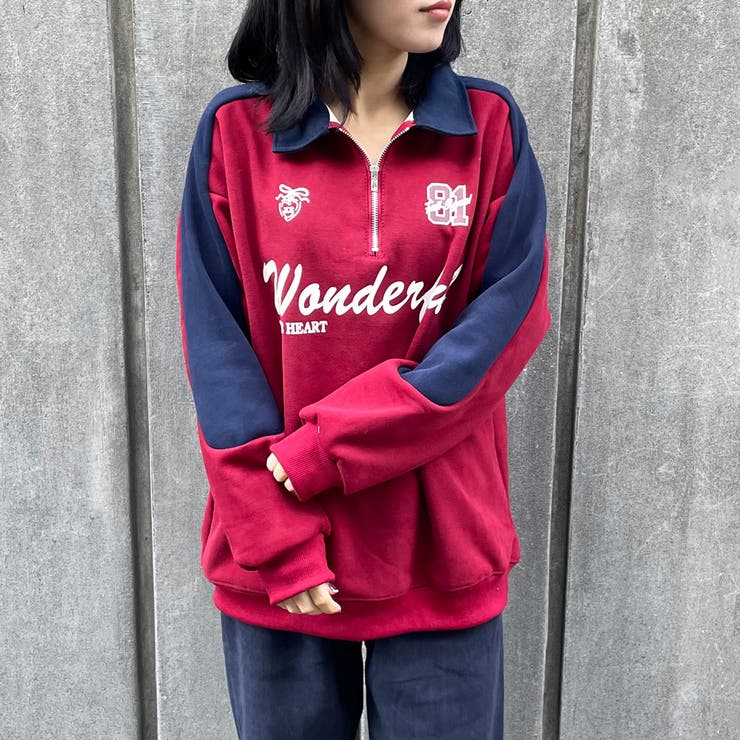 暖ロゴ襟付きハーフジッププルオーバー[品番：NHGW0006182]｜non-hedge