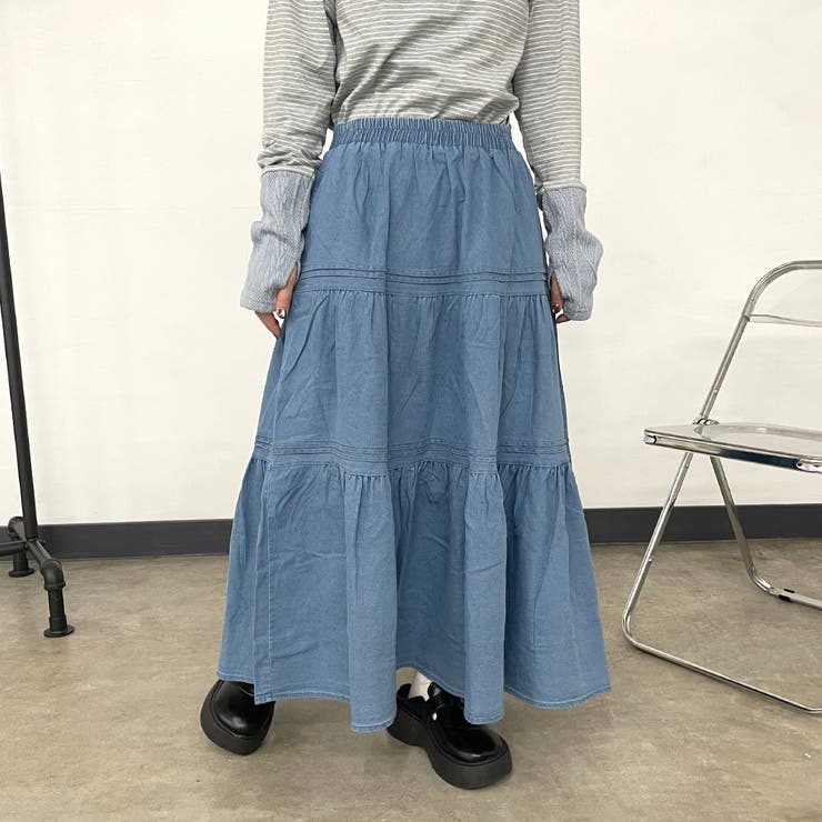ブルー | デニムティアードスカート | non-hedge 