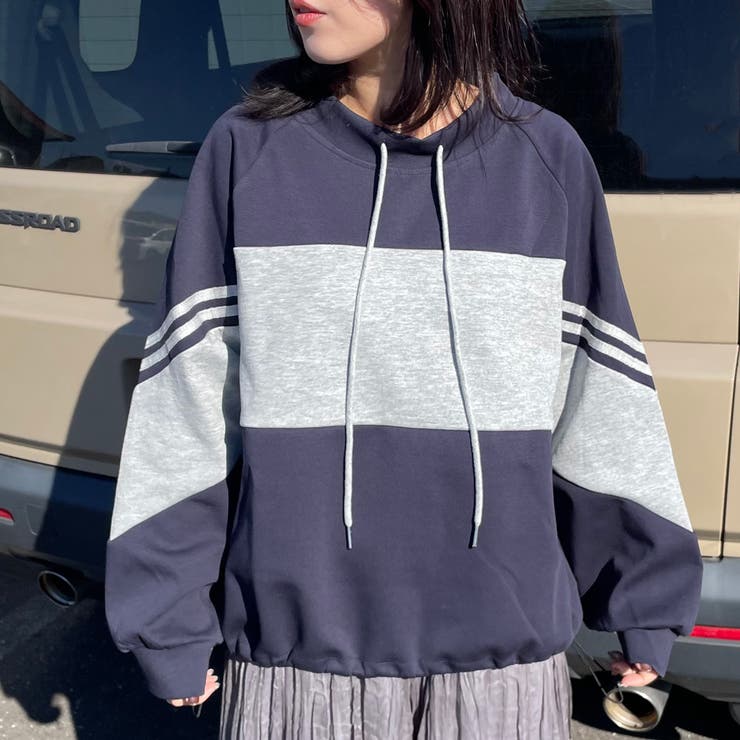 ネイビー | ライン切替プルオーバー | non-hedge 