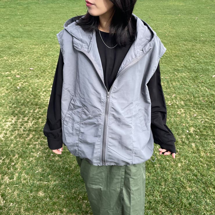 ナイロンフードベスト | non-hedge  | 詳細画像1 