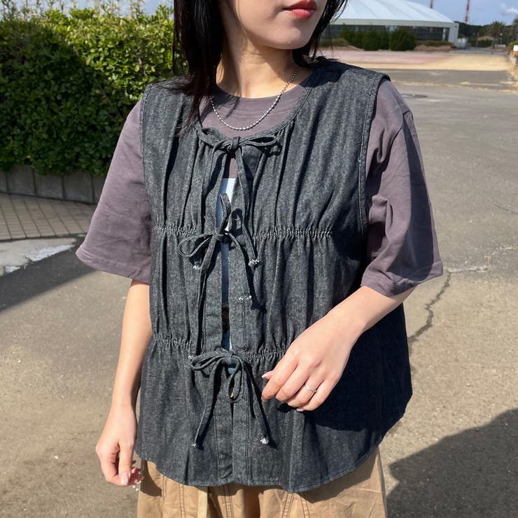 デニムリボンベスト | non-hedge  | 詳細画像1 