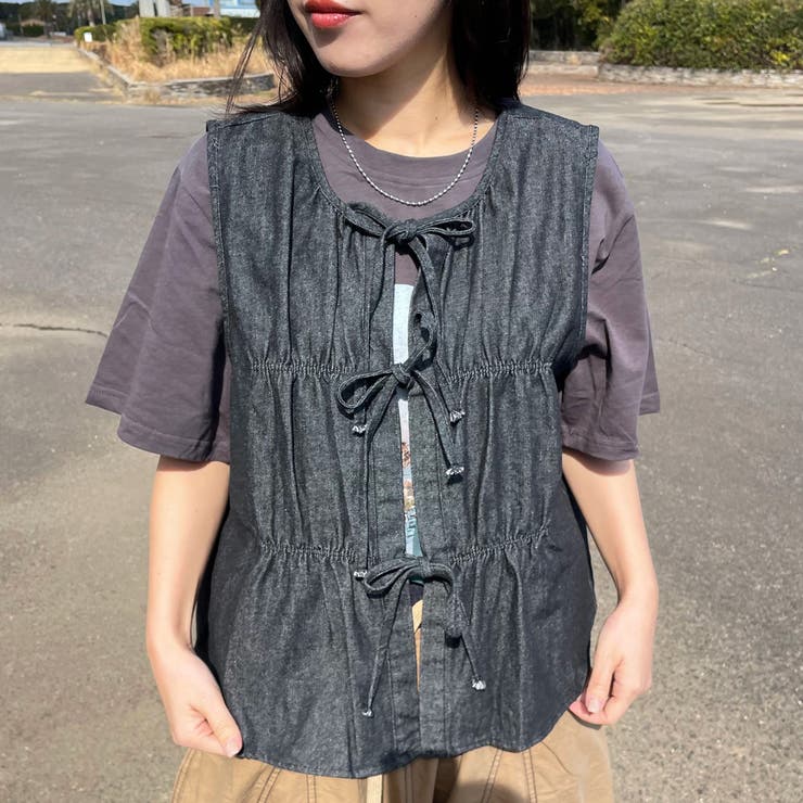 デニムリボンベスト | non-hedge  | 詳細画像4 