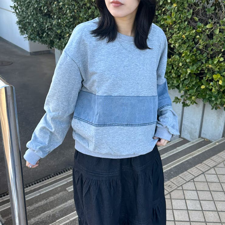 デニム切替プルオーバー | non-hedge  | 詳細画像2 