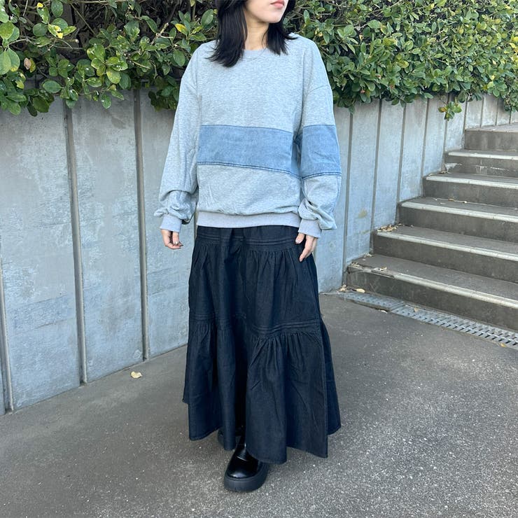 デニム切替プルオーバー | non-hedge  | 詳細画像7 