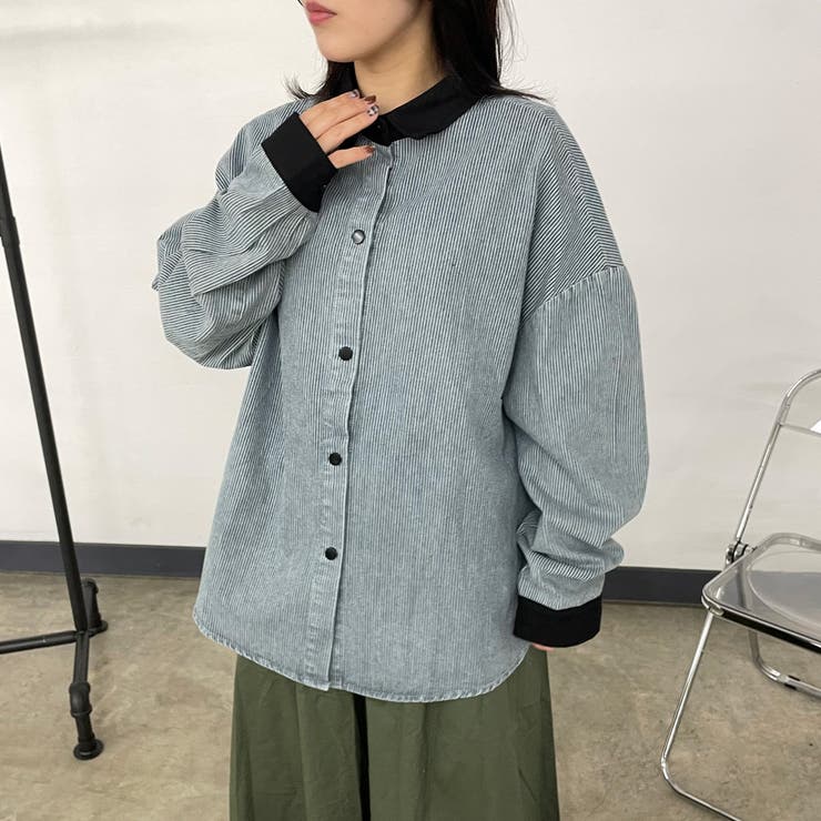 ブラック | ヒッコリーバイカラーシャツ | non-hedge 