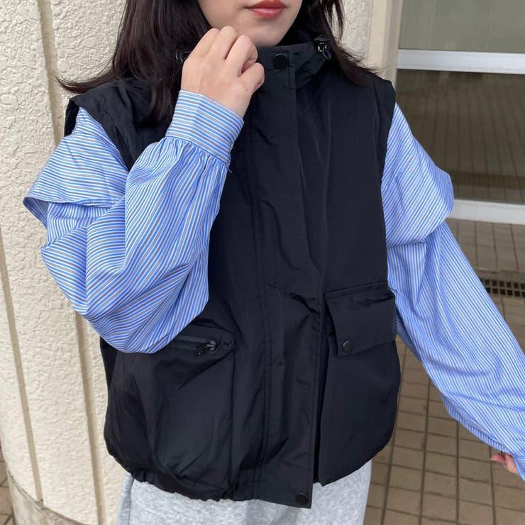 ブラック | フードドロストベスト | non-hedge 