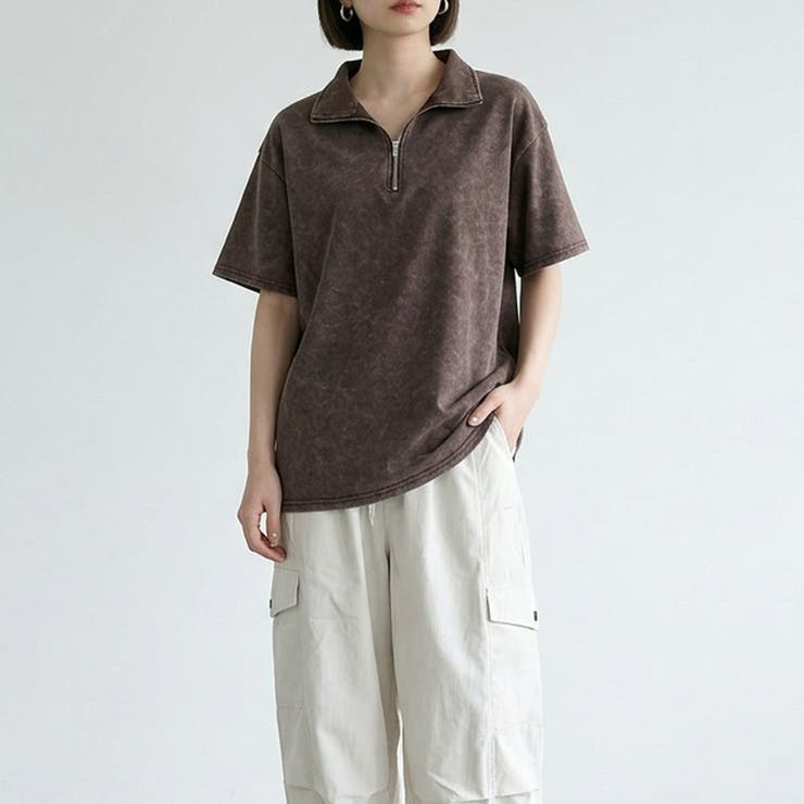 ピグメントハーフジップTシャツ | non-hedge  | 詳細画像6 