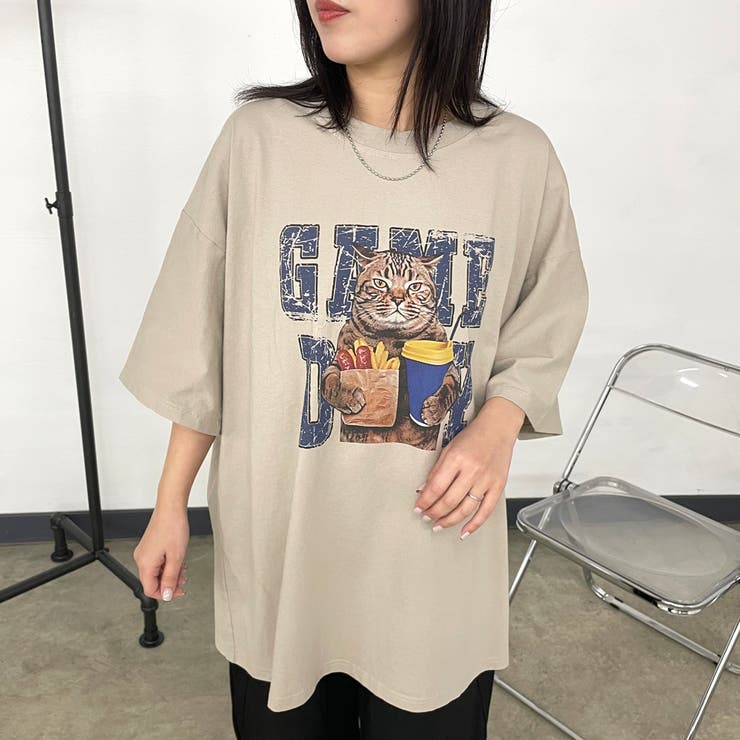 ネコプリントビッグTシャツ | non-hedge  | 詳細画像12 