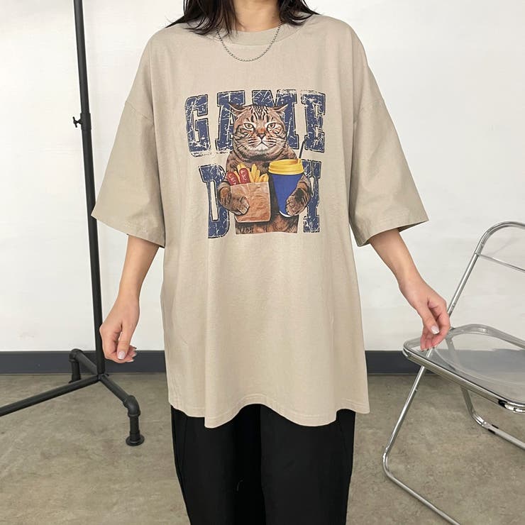 ネコプリントビッグTシャツ | non-hedge  | 詳細画像14 
