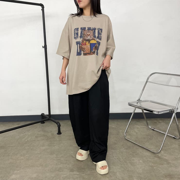 ネコプリントビッグTシャツ | non-hedge  | 詳細画像19 