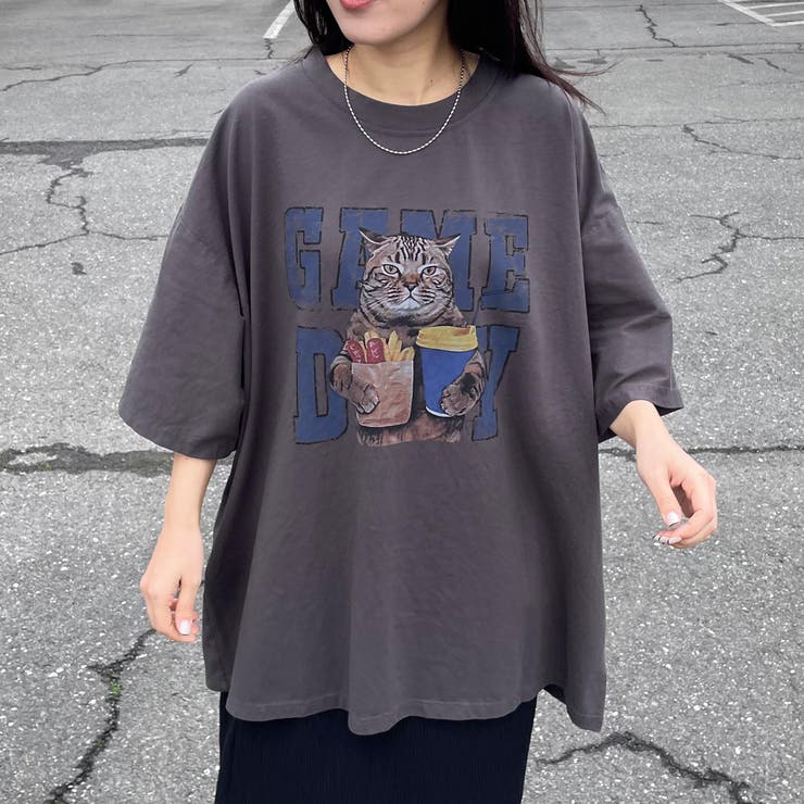 ネコプリントビッグTシャツ | non-hedge  | 詳細画像20 