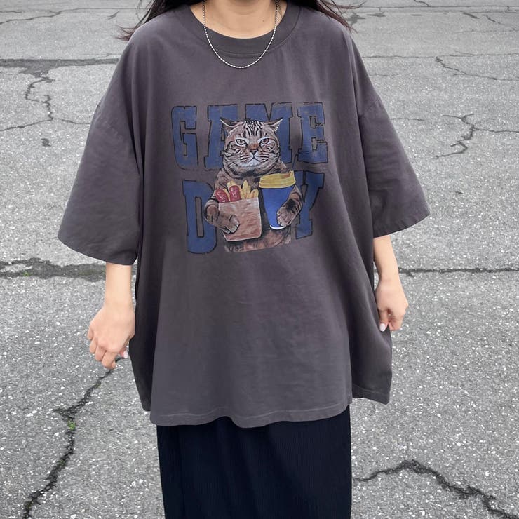 ネコプリントビッグTシャツ | non-hedge  | 詳細画像21 