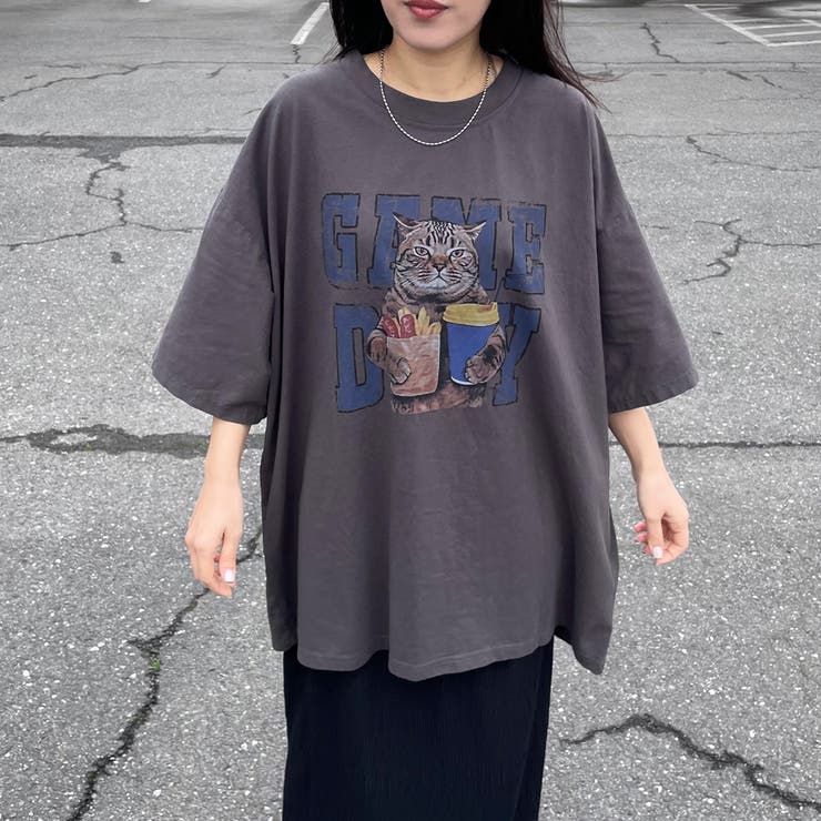 ネコプリントビッグTシャツ | non-hedge  | 詳細画像22 