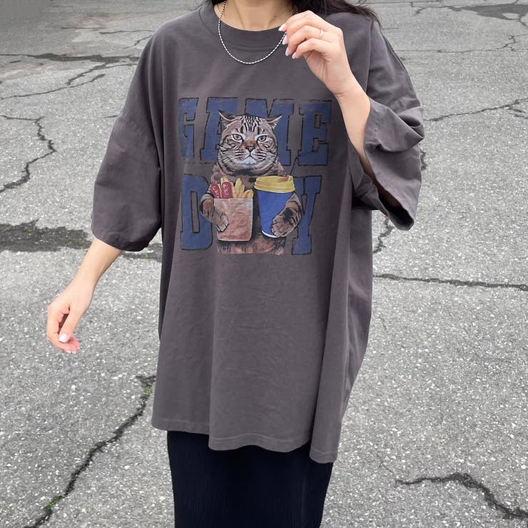 ネコプリントビッグTシャツ | non-hedge  | 詳細画像23 
