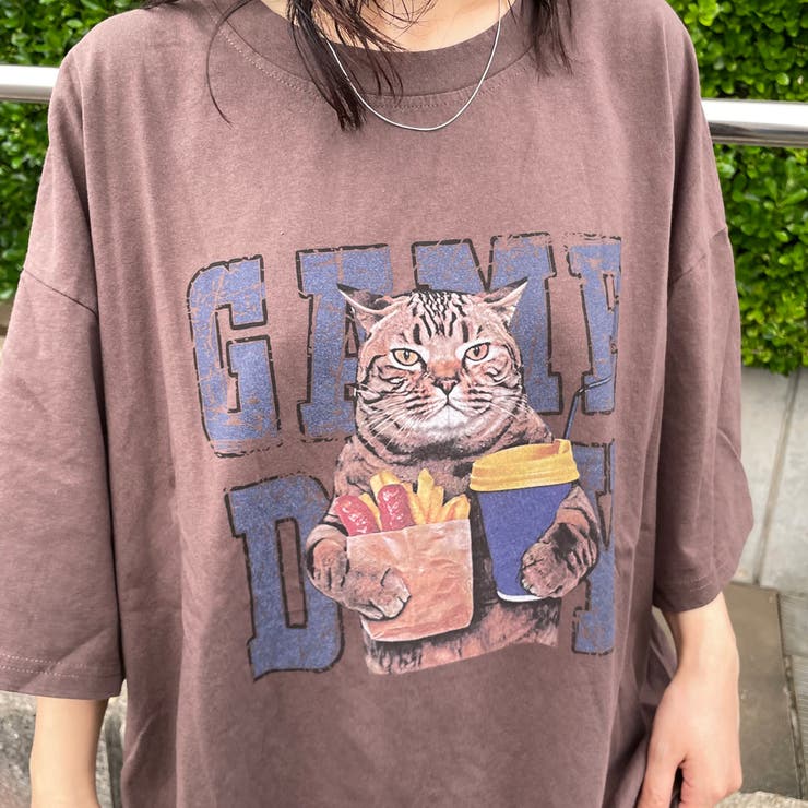 ネコプリントビッグTシャツ | non-hedge  | 詳細画像2 