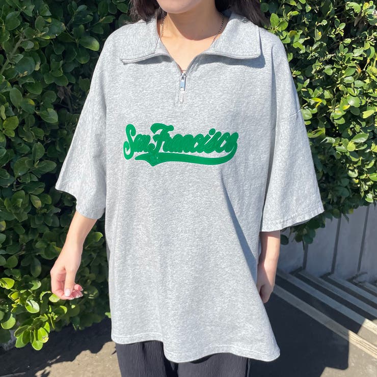 襟付きハーフジップロゴBIGTシャツ | non-hedge  | 詳細画像13 