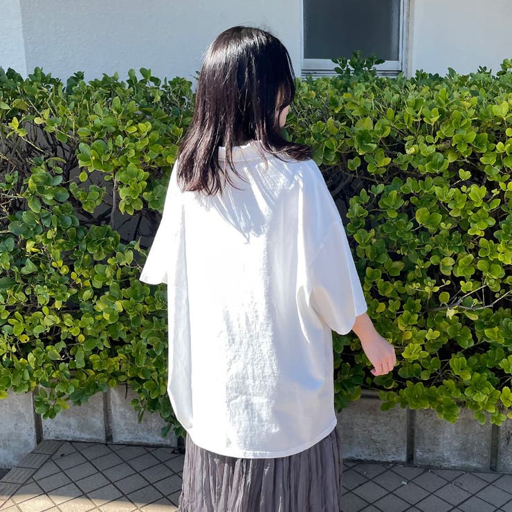 襟付きハーフジップロゴBIGTシャツ | non-hedge  | 詳細画像7 