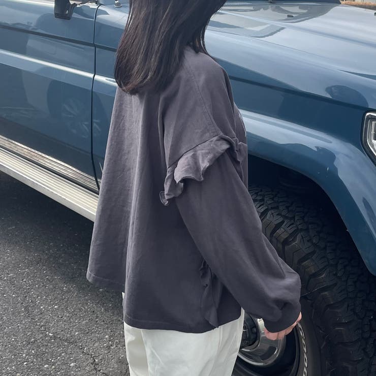 袖フリルネコプリントロンT | non-hedge  | 詳細画像15 