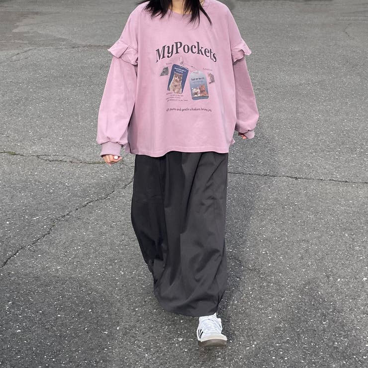 袖フリルネコプリントロンT | non-hedge  | 詳細画像36 