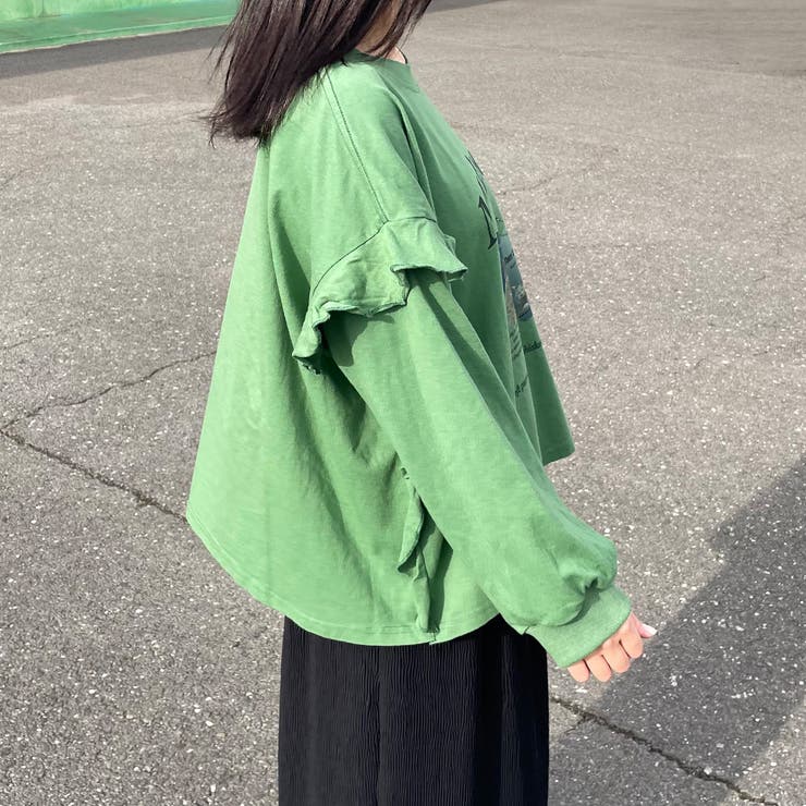 袖フリルネコプリントロンT | non-hedge  | 詳細画像4 