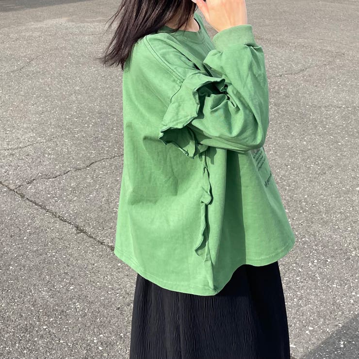 袖フリルネコプリントロンT | non-hedge  | 詳細画像5 