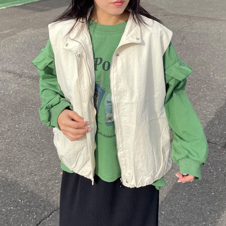 袖フリルネコプリントロンT | non-hedge  | 詳細画像7 