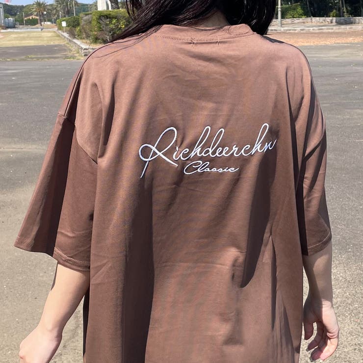 ブラウン | バック刺繍ロゴTシャツ | non-hedge 