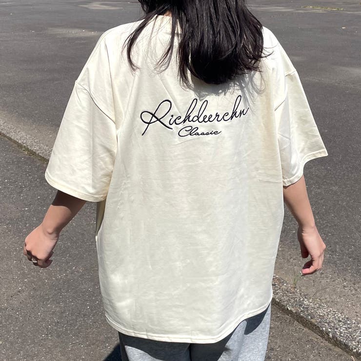 ベージュ | バック刺繍ロゴTシャツ | non-hedge 