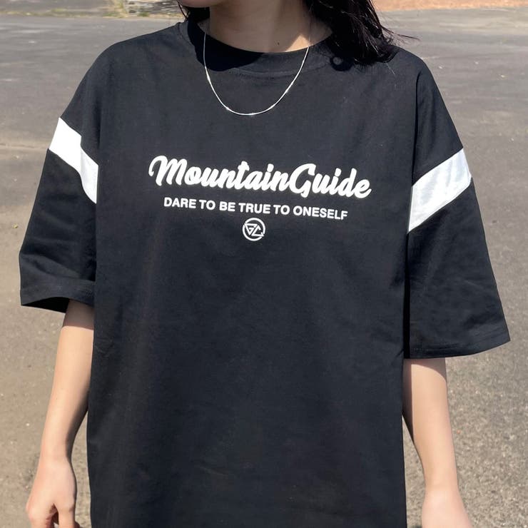 ブラック | 袖配色ロゴTシャツ | non-hedge 