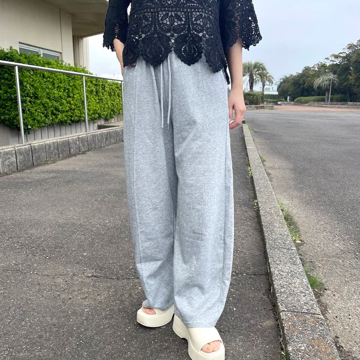 グレー | ラメカットカーブパンツ | non-hedge 