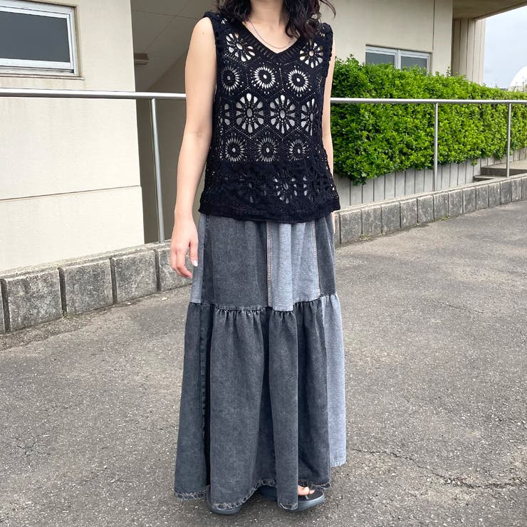 デニム配色スカート | non-hedge  | 詳細画像10 