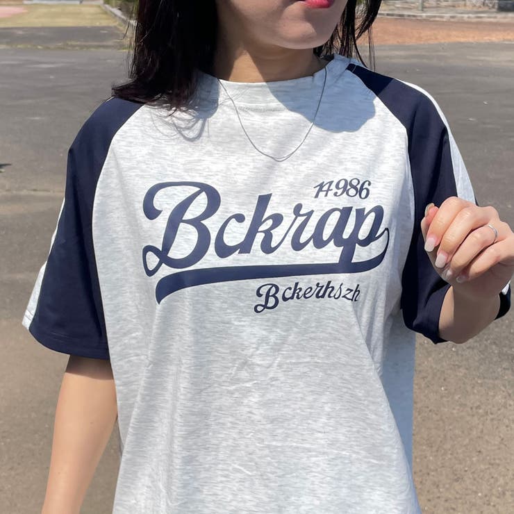 オートミール | ラグラン配色ロゴTシャツ | non-hedge 