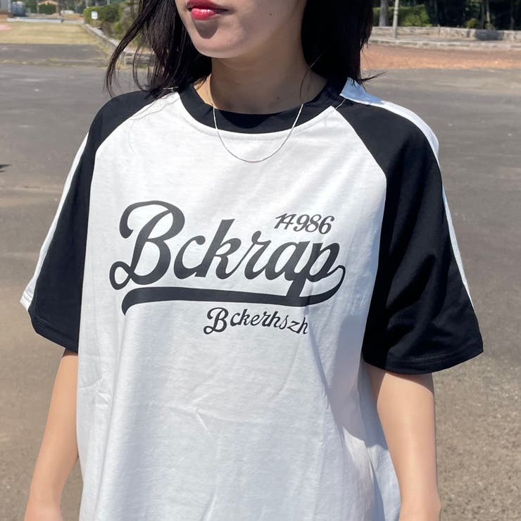 オフホワイト | ラグラン配色ロゴTシャツ | non-hedge 